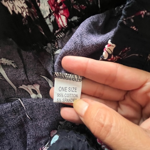 Flower Printed Soft Smocked Waist Cotton Lightweight Boho Traveler Pants One SZ - Picture 11 of 12